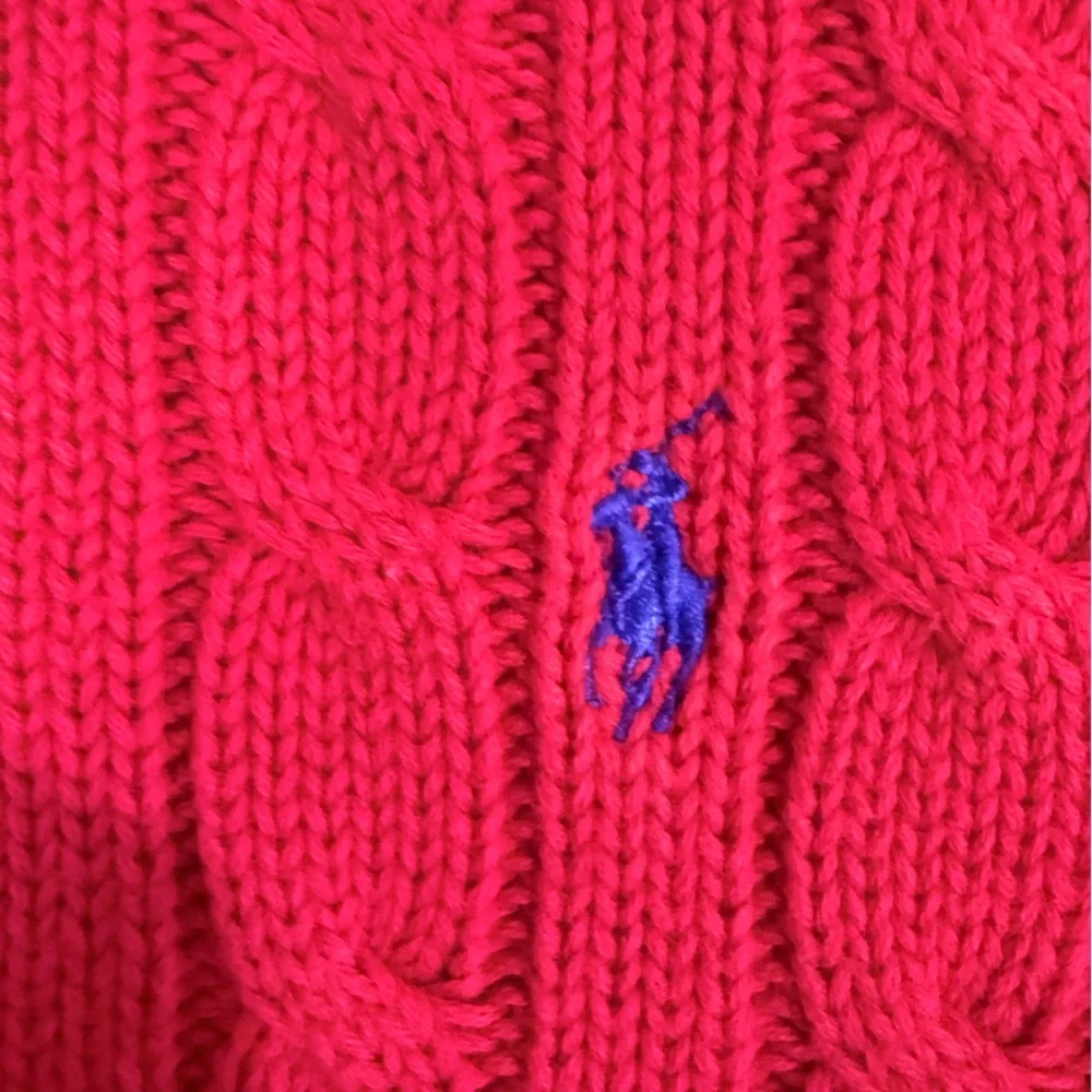 🔥Ralph Lauren Pink Cable Knit Crewneck Sweater Women’s Size M EC🔥